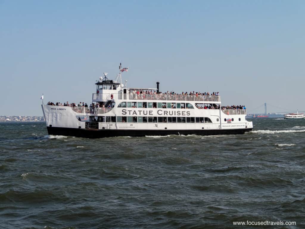 Statue Cruises ferry from Battery Park in New York to Liberty and Ellis Islands