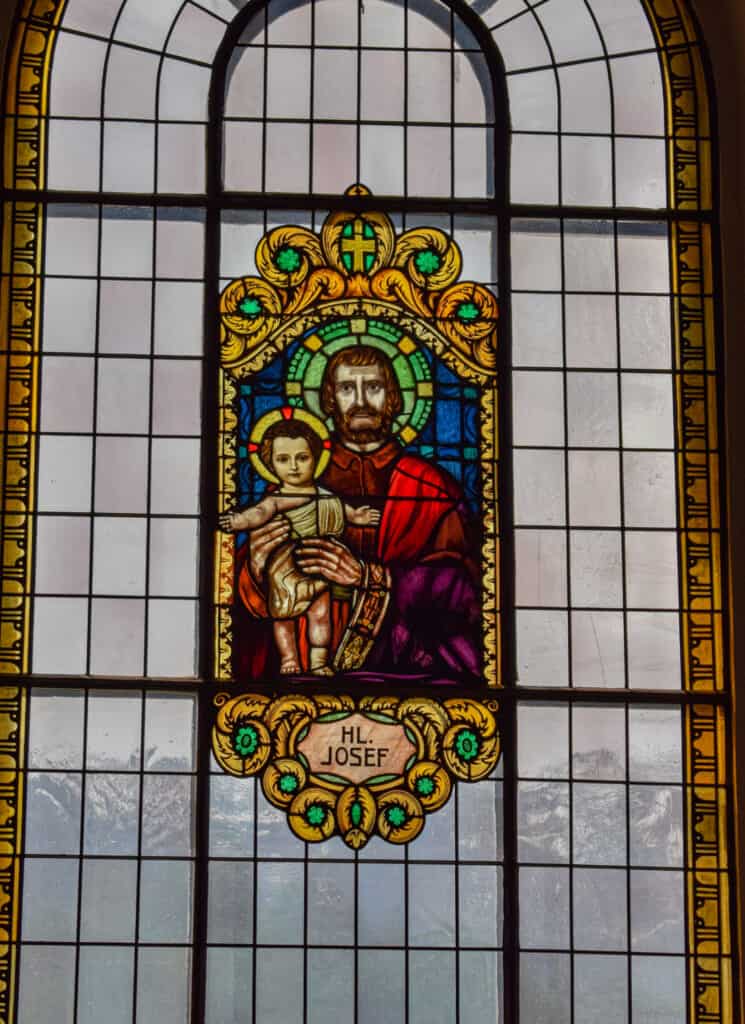 Things to do in Zermatt Switzerland - St Peters Church stained glass windows