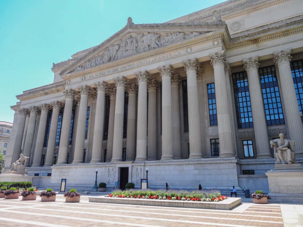 National Mall in Washington - National Archives Museum