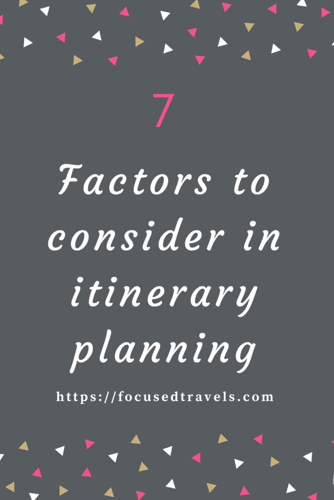 7 Factors to consider in itinerary planning Square