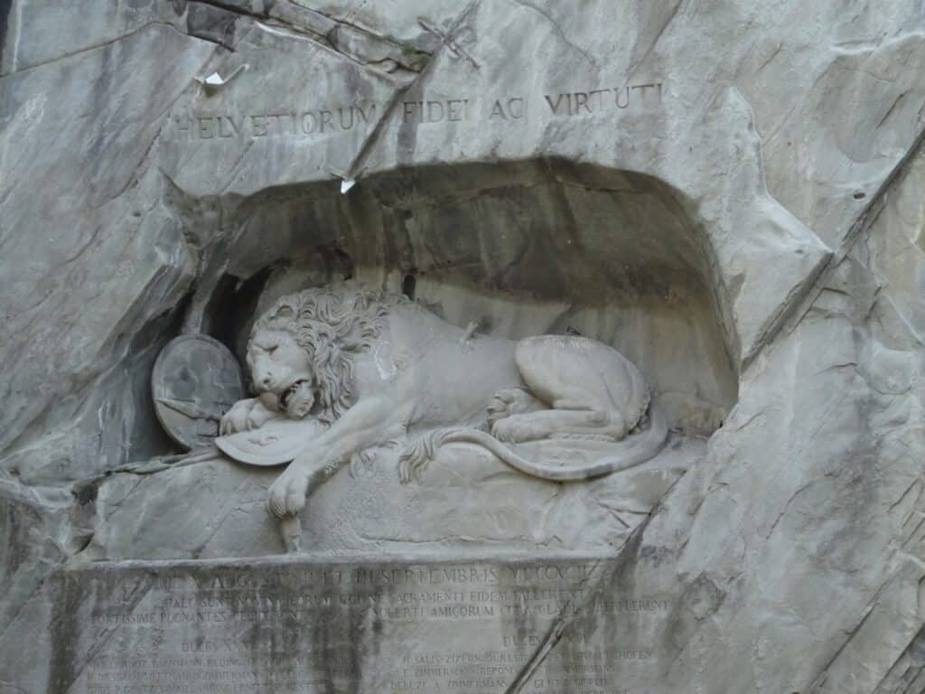 The famous lion monument in Lucerne Switzerland